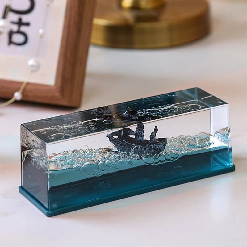 Cruise Fluid Drifting Bottle Titanic Black Pearl Dinosaur Era Style Drifting Ship Ornament Home Boy Girl Gift Desktop Decoration