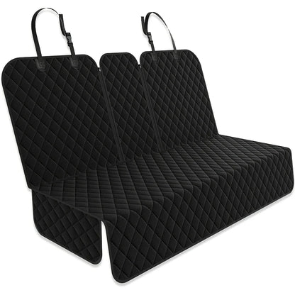 Dog Car Seat Cover, Back Seat Cover for Dogs Pet Car Seat Protector Waterproof Rear Seat Cover Durable Car Seat Cover, fits Middle Armrest for Most Cars SUVs Trucks (53” Width)- Black