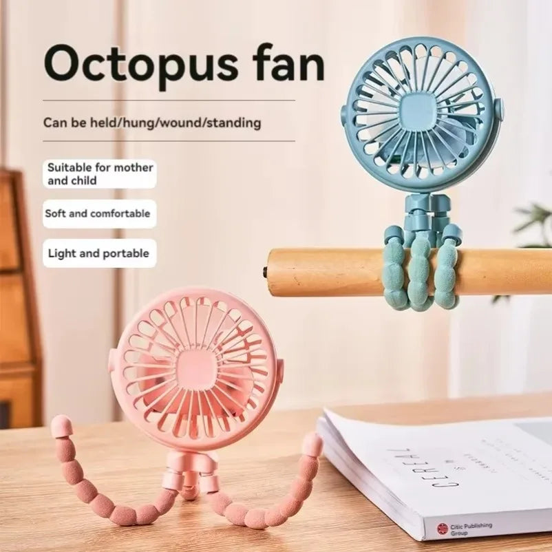 Multi Functional Student Baby Stroller Portable USB Mini  USB Rechargeable Handheld Electric Fan for Home 3 Speeds