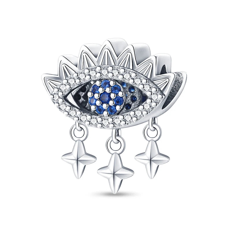 Hot Sales 925 Sterling Silver Charms Beads Devil's Eye Fatima's Hand Cross Beads Fit Original Bracelet Women DIY Jewelry Gifts