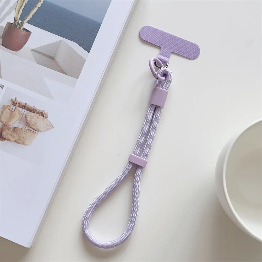 Universal Adjustable Mobile Phone Wrist Strap Lanyard Short with Self-locking Anti-drop Design Durable Polyester INS Phone Strap