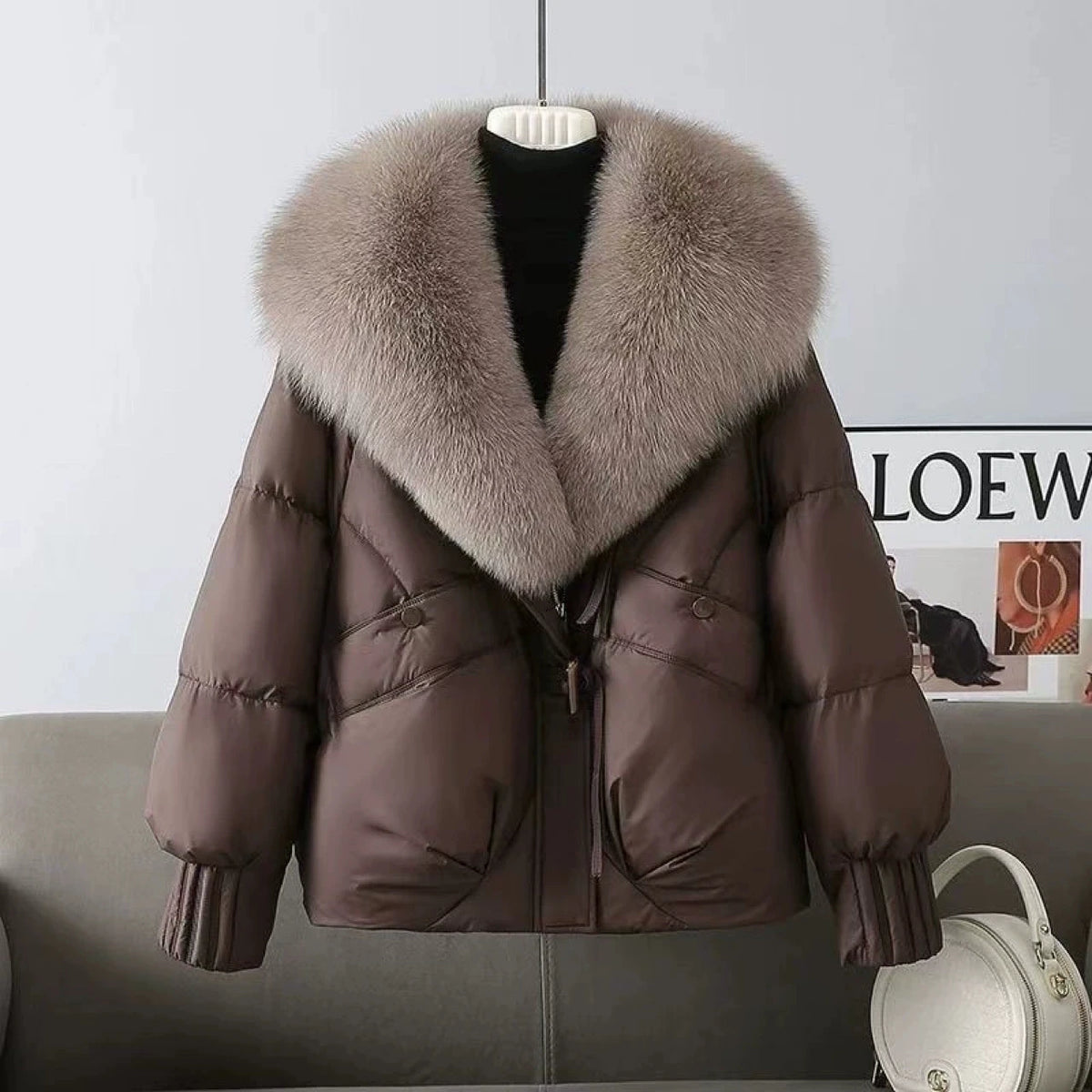 Fashion Winter Jacket Women 2025 New Korean Big Fur Collar Thick Down Cotton Jacket Parkas Female Short Coat Slim Warm Outerwear