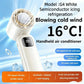 8000mAh USB Hanging Neck Fan Portable Bladeless Mini Rechargeable Mute LED Digital Display Electric Air Cooler Handheld