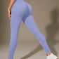 Women's High Waisted Ribbed Yoga Pants - Solid Color Stretchy Tummy Control Workout Leggings for Fitness Gym Lounge & Daily Wear