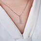IOGOU 14k Gold Filled 0.92cttw D Color Round Moissanite Pendant Necklace for Women 5-Stone Bar Collar GRA Certified Jewelry Gift