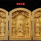 Solid Wood Carving Three Open Buddha Statue, Collapsible Sculpture, Living Room and Bedroom Decoration, Modern Art