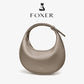 FOXER Brand PU Leather Women's Shoulder Bag Fashion Female Underarm Hobo Bag Crescent Half-moon Bag Travel Small Crossbody Bag