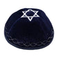 VELVET JEWISH YARMULKE KIPPAH WITH STAR EMBROIDERED