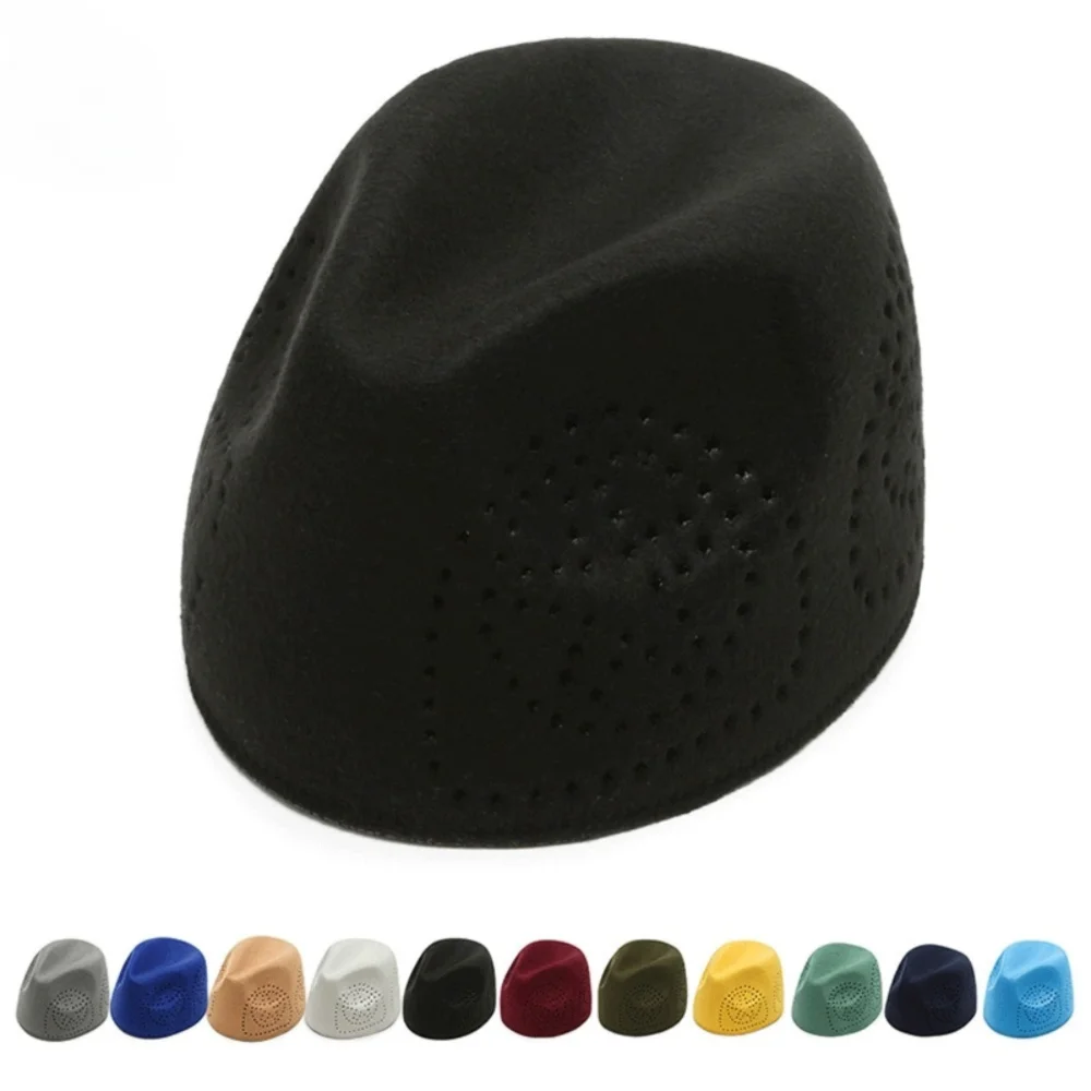 New Fabric Prayer Caps Soft Breathable Taqiyah Hat Hollowout Ethnic Festival Caps Worship