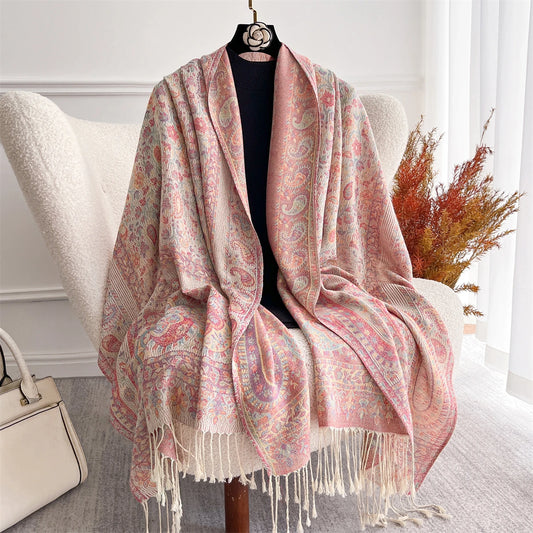 Luxury Winter Scarf Women Cashmere Warm Pashmina Brand Foulard Female Shawls Wraps Thick Soft Bufanda Poncho Scarves Stole 2025