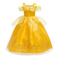 2026 Kid England Style Belle Deluxe Princess Costume Carnival Apparel Birthday Party Carnival Beauty and Beast Cosplay Dress