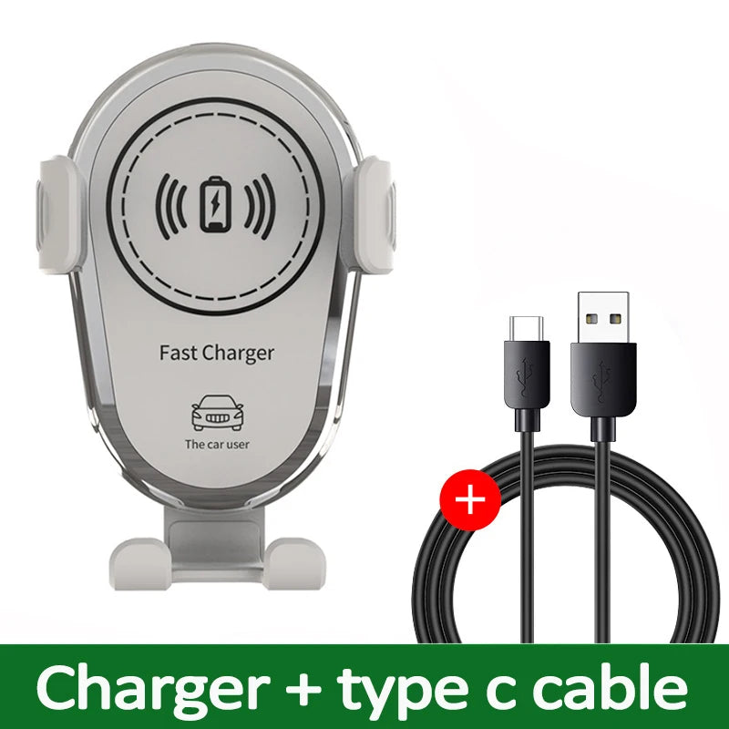 Fast Wireless Chargers Car For iPhone 17 16 15 14 13 12 Pro XS Max XR Samsung Xiaomi Wireless Charging Phone Car Holder Charger
