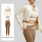 Yoga Set 3PCS Gym Clothes Sportswear Yoga Suits For Women Long Sleeve Crop Top Fitness Set Tracksuits Sports Bra Gym Leggings