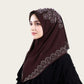 Muslim Square Scarf Women Fashion Rhinestone Hijab Arab Headwrap Turban Headband Pearl Chiffon Islamic Headscarf  Free Pin