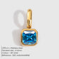 EMANCO Stainless Steel Classic Octagon Birthstone Charms 14K Gold Plated Pendant For DIY Jewelry Making Necklace