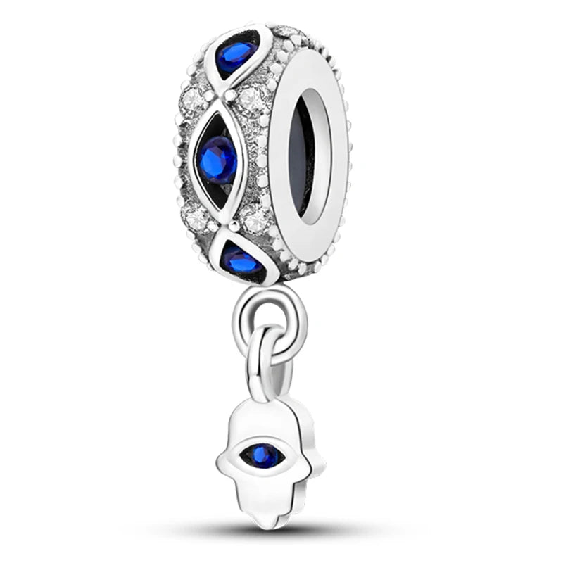 Hot Sales 925 Sterling Silver Charms Beads Devil's Eye Fatima's Hand Cross Beads Fit Original Bracelet Women DIY Jewelry Gifts