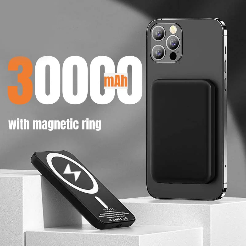 50000mah Wireless Magnetic Power Bank Pd 22.5w Portable Fast Charging External Spare Battery Pack For iphone Samsung Xiaomi