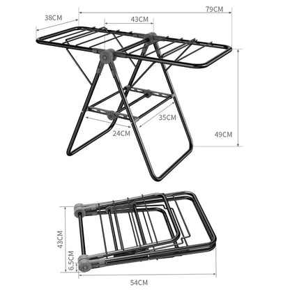 Simple Floor-Mounted Laundry Drying Rack Yangzi Footline Heater Balcony Stacking Easy-To-Use Clothes Drying Rack Home Use