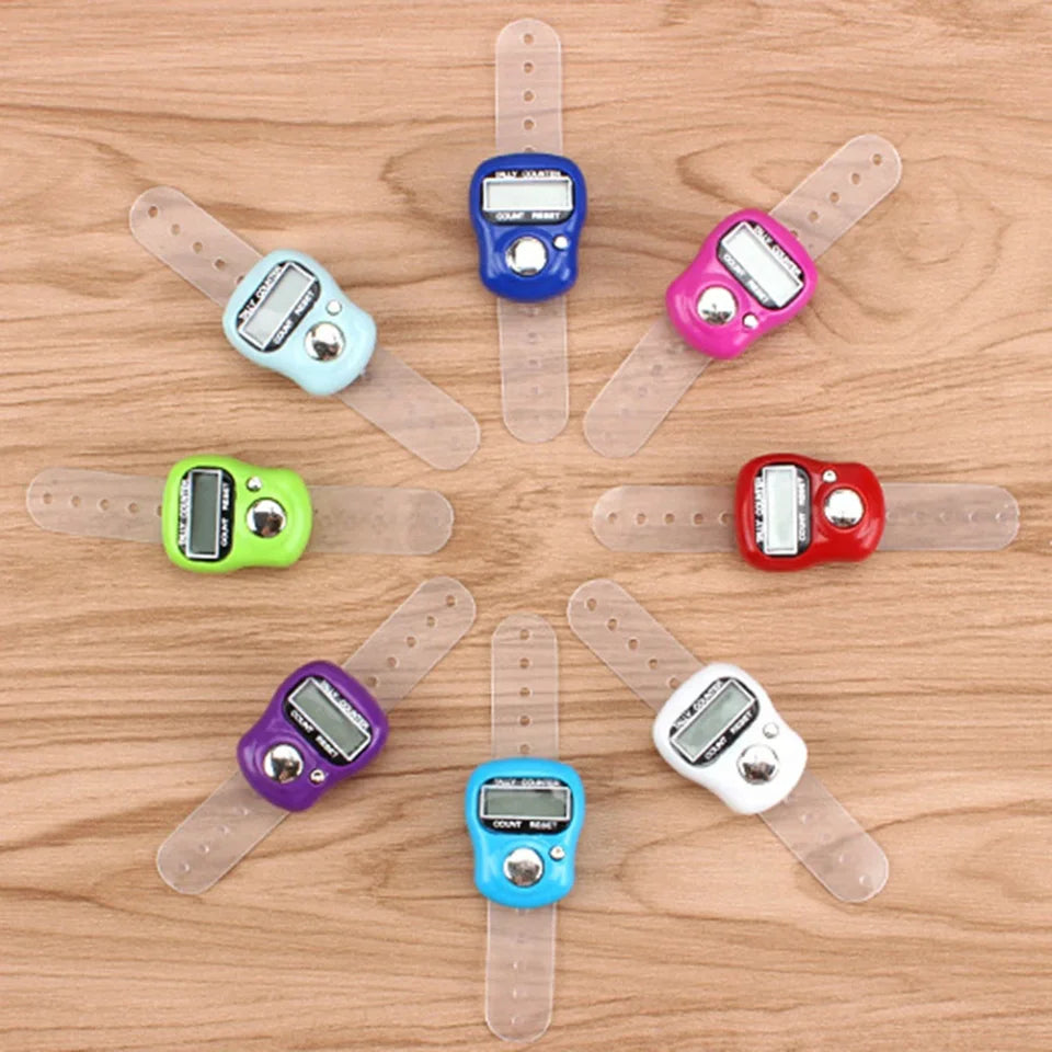 20pcs Finger Counter Ring 5 Digital LED Electronic Handheld Tally Counter Clicker Counter with  Islamic Tasbih Bead