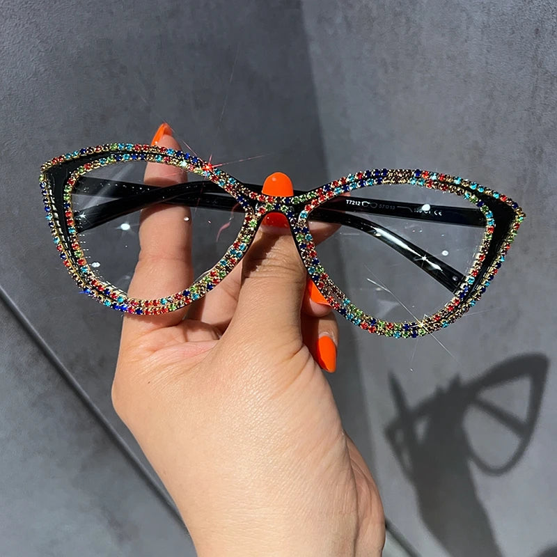 Sexy Cat Eye Anti Blue Light Glasses Women Luxury Designer Eyeglasses Frame Optical Computer Customize Reading pectacle