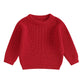Suefunskry Newborn Baby Girl Boy Knitted Long Sleeve Autumn Winter Sweater Solid Loose Pullover Casual Tops Kids Clothes 0-5Y