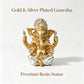 Golden Ganesha Statue Resin Figurine Hindu Elephant God Sculpture Lucky Decor for Home Living Room Office Meditation Room Gift