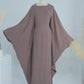 Ramadan Eid Soft Crepe Khimar Batwing Abaya Dubai Islam Muslim Modest African Dresses For Women Kaftan Kebaya Robe Femme Musulma