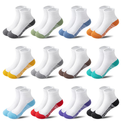 12 Pairs Toddler Kids Boys&Girls Cushion Socks Athletic Basketball Sport Youth Crew Soft Breathable Socks For Outdoor(1-15 Years Old)