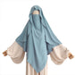 Cape Khimar with Niqab Straps Jazz Crepe Triangle Islamic Muslim Women Wholesale Ramadan Tie Back Prayer Hijab