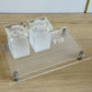 Custom Engraved Hebrew Crystal Shabbat Candlestick Set Gold Mirror Acrylic Tray Jewish Sabbath Candle Holder Judaica Gift