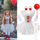 Halloween Grey Joker Costume for Kids Clown Cosplay Carnival Party Clothes Gray Children Girls Fancy Tulle Tutu Dresses