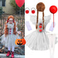 Halloween Grey Joker Costume for Kids Clown Cosplay Carnival Party Clothes Gray Children Girls Fancy Tulle Tutu Dresses
