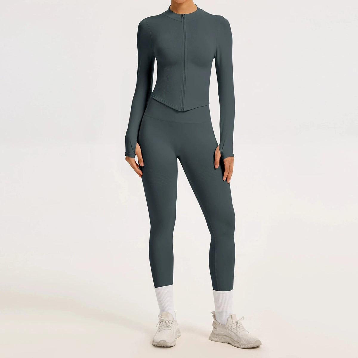 2/3PCS Yoga Set Women Gym Long Sleeve Sports Suits Fitness Bra Crop Top Workout Clothes Female Solid Seamless Legging Sportswear
