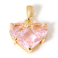 1 Piece Sweet Copper Valentine's Day Charms Gold Color Heart Cubic Zirconia Pendants For DIY Necklace Jewelry Making 20mm x 14mm