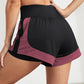 Women's sports shorts, sportswear, double-layer running shorts, 2-in-1 beach shorts, summer gym fitness training, jogging shorts
