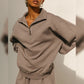 Women's Cotton Half-Zip Sports Sweatshirt 2025 Autumn New Personality Streetwaer Lapel Collar Long-Sleeved Pullover Sweaters