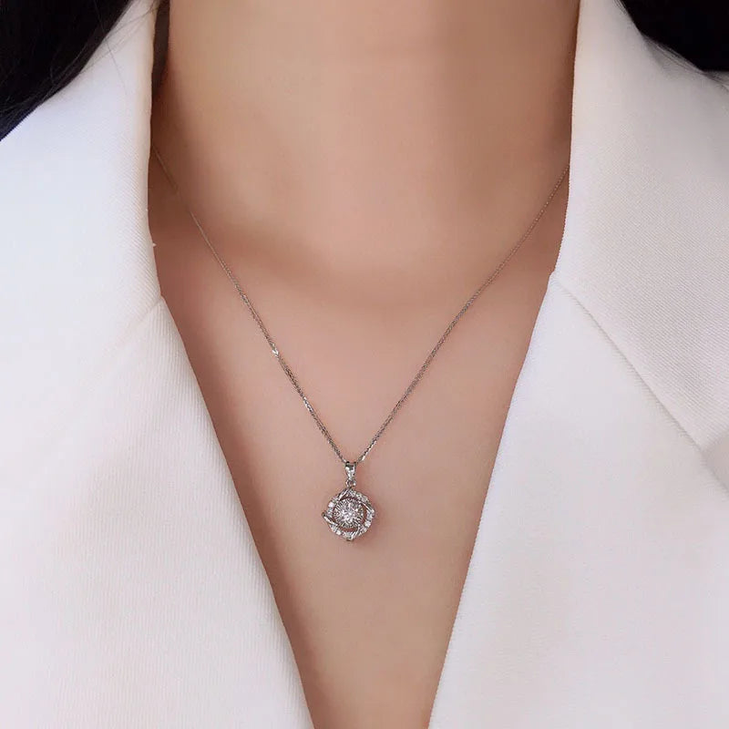 Promotion of Multiple 1.0 Carat Moissanite Windmill Pendants, Luxury Wedding 925 Sterling Silver Jewelry, Bride Diamond Necklace