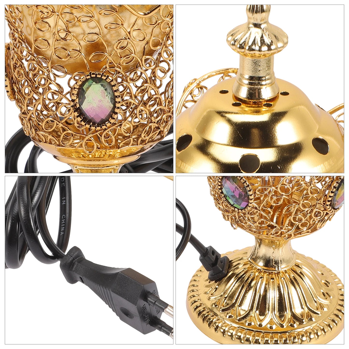 Incense Burner Electric Home Decor Censer Metal Aromatherapy Stove Middle Eastern Style Living Room Table Desk Furnishing decor