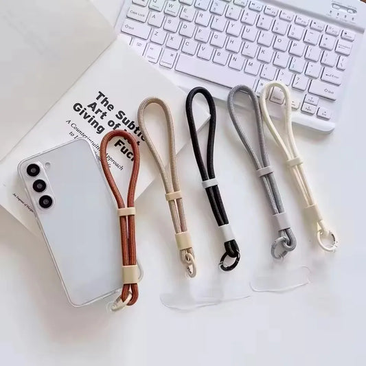 Universal Adjustable Mobile Phone Lanyard Short Wrist Strap with Self-locking Anti-drop Design Durable Polyester Phone Strap