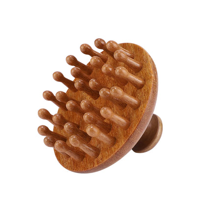 Multi-Functional Wood Massage Comb Scalp Head Massager Natural Sandalwood Circular Tooth Guasha Scraping Body Massager