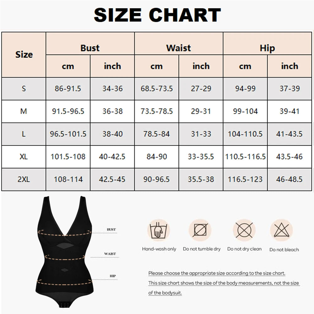 Bodysuit Shapewear for Women Tummy Control V-Neck Cross Design Butt Lifting Shaper Invisible for Daily Wear