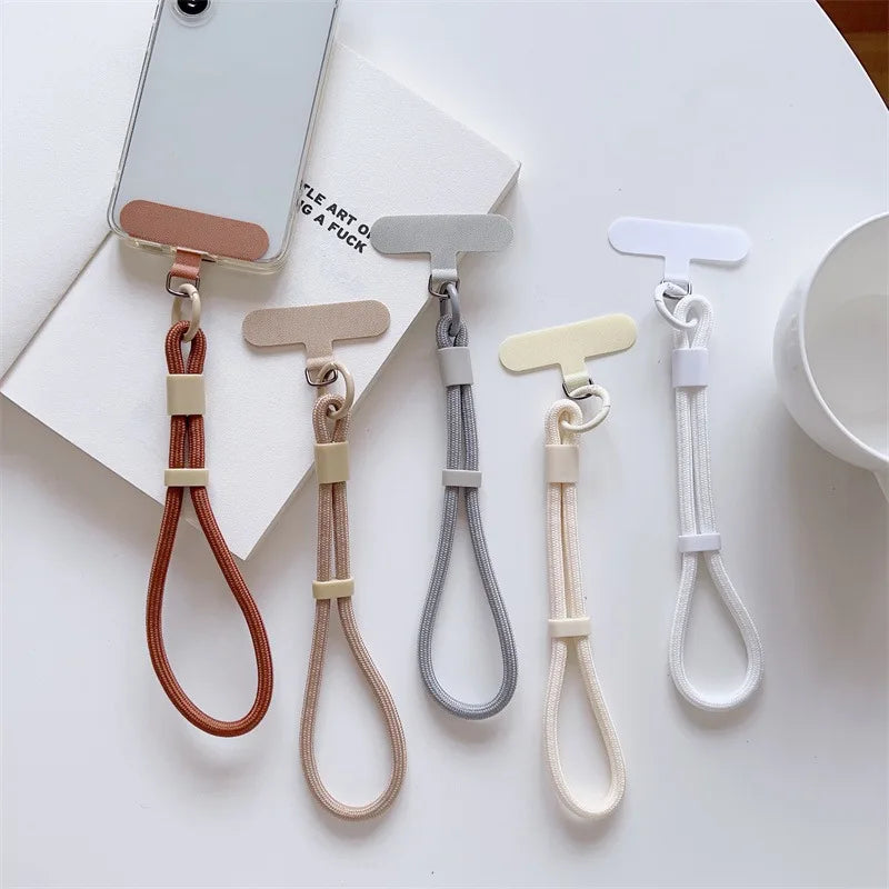Universal Adjustable Mobile Phone Wrist Strap Lanyard Short with Self-locking Anti-drop Design Durable Polyester INS Phone Strap