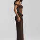 Mozision One Shoulder Lace See Through Sexy Maxi Dress Women Gown Fashion Off-shoulder Sleeveless Backless Club Long Dresses