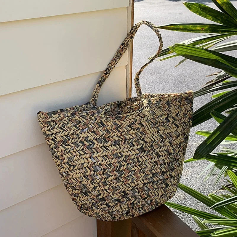 Hylhexyr Fashion Summer Handmade Straw Shoulder Bag Large Capacity Woven Tote Beach Bags For Women