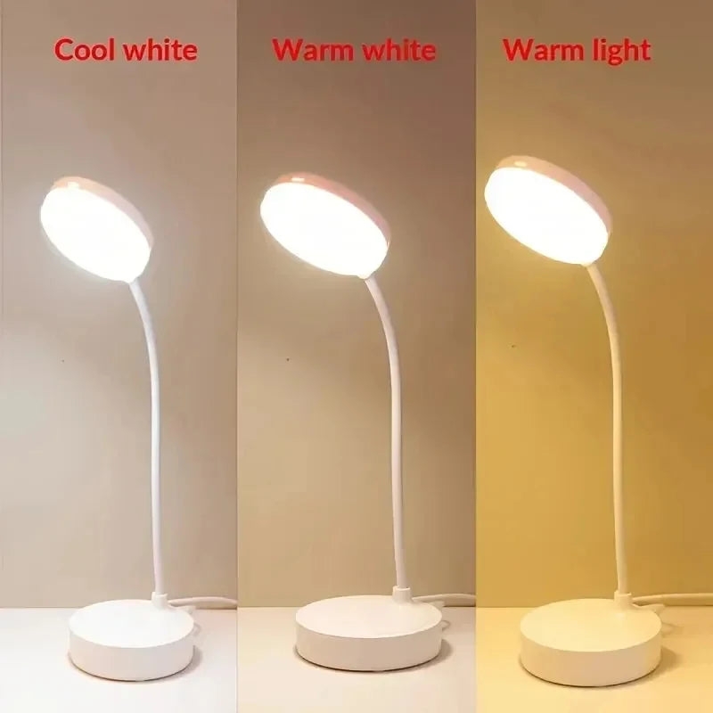 3-Level Dimmable Wireless LED Desk Lamp, Plug-in Powered Touch Control Table Lamp. Portable Night Light for Bedroom, Study Room,