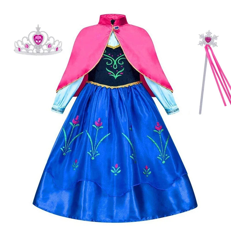 Girls Princess Dress Kids Birthday Cosplay Cinderella Snow White Aurora Rapunzel Halloween Costume Children Party Dresses