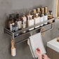 Maximize Your Space: No-Drill Aluminum Corner Shelf for Bathroom | All-in-One Shampoo Organizer & Towel Holder Solution