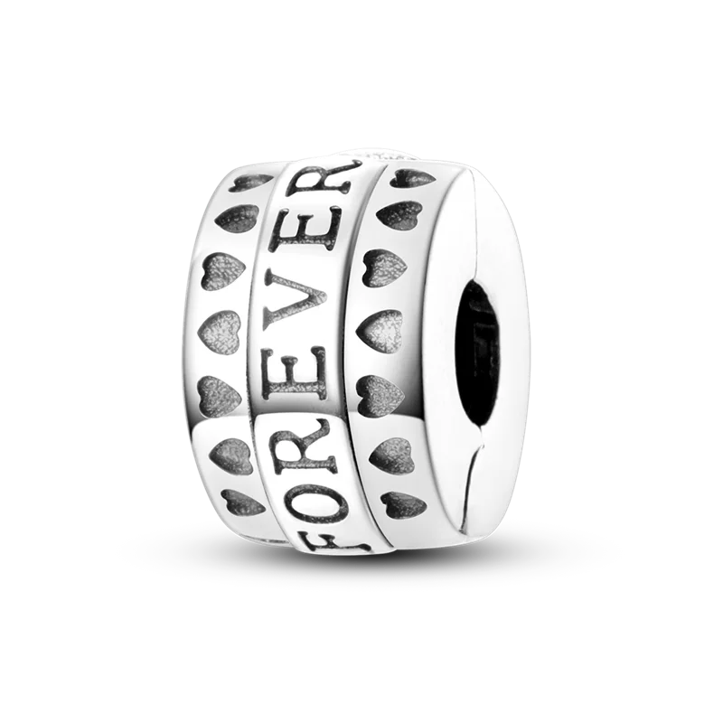 Silver Clasp 925 Sterling Silver CZ Pave Clip Charms Daisy Beads Stopper Safety Chain Fit Original Bangle Bracelet Jewelry Clips