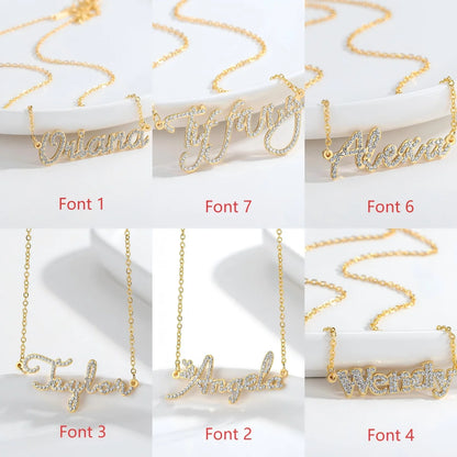 304L Personalized Name  Necklace for Women Custom Arabic Nameplate Gold Pendant Stainless Steel Jewelry Collier AYATUL KURSI