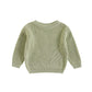 Suefunskry Newborn Baby Girl Boy Knitted Long Sleeve Autumn Winter Sweater Solid Loose Pullover Casual Tops Kids Clothes 0-5Y